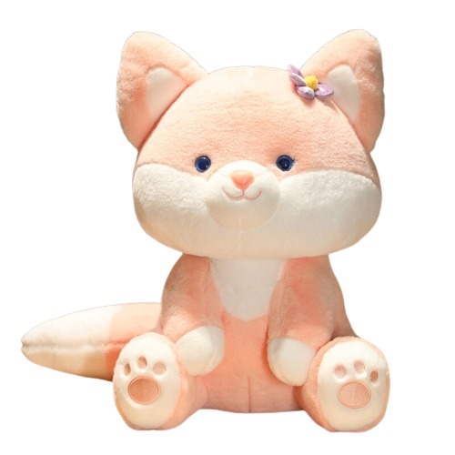 Pastel Flower Fox Plushies (3 Colors, 3 Sizes) - 9″ / 25cm / Pink