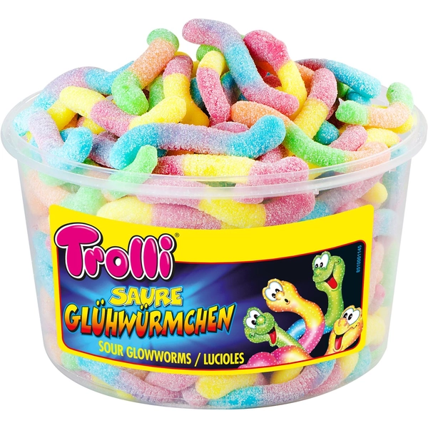 Trolli - Glühwürmchen - Fruchtgummi - sauer - Box - 1050 Gramm