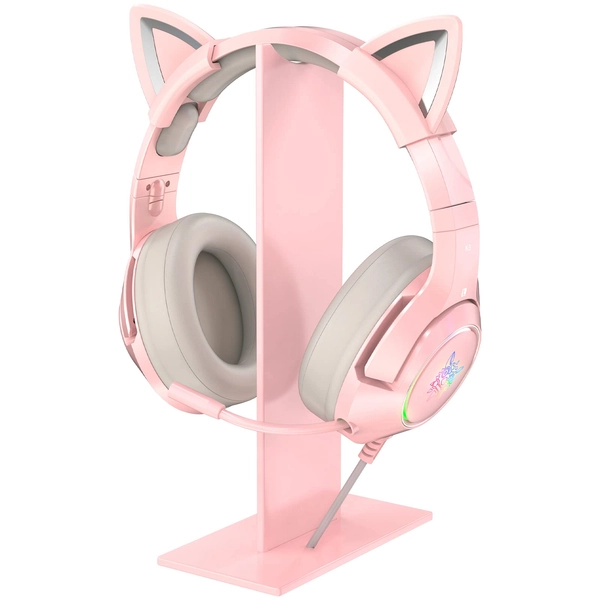 AJIJAR Kopfhörer Ständer Rosa, Universal Gaming-Headset Halter mit Stabiler Basis für AJIJAR K9 Rosa Gaming-Headset(Nicht enthalten) und alle Kopfhörer