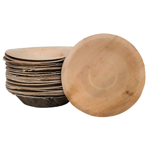 Signature Packaging Disposable Palm Leaf Bowl- 25 Pack - Compostable and Biodegradable Bowls - Round 7 inch - 100% All Natural Palm Bowl Tableware - for Picnics, BBQ, and Outdoor Parties