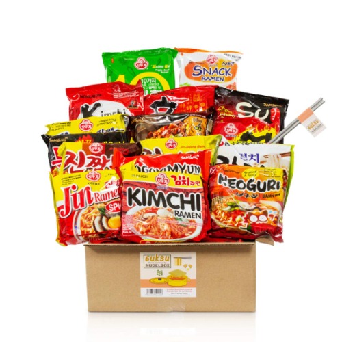 Guksu-Box mit koreanischen Ramen - 16 verschiedene Sorten, ausgewählter Mix aus vielseitigen Geschmacksrichtungen - Korea Instant-Nudeln Geschenkbox