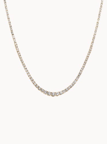 Classic Round Diamond Tennis Necklace - Medium 12.20cts (3mm)