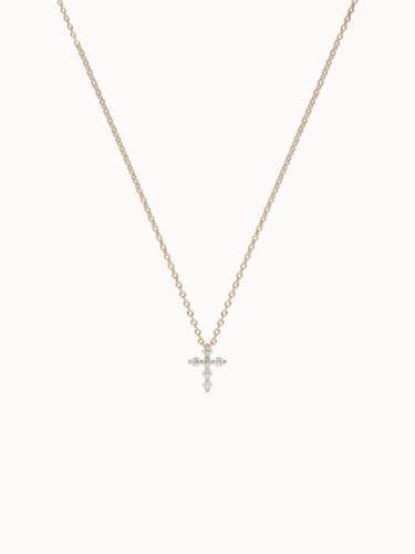 Cross Diamond Necklace - Yellow Gold
