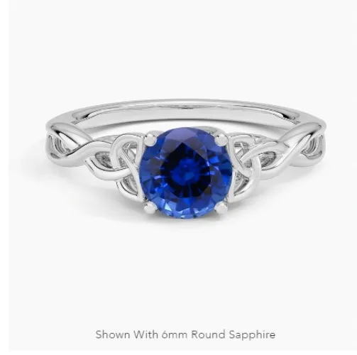 18K White Gold Entwined Celtic Love Knot Ring
