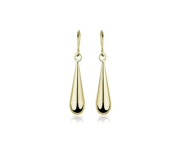 Teardrop Dangle Earrings In 14k Yellow Gold