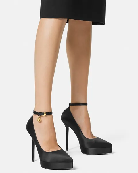 Lycia Satin Platform Pumps 140 mm