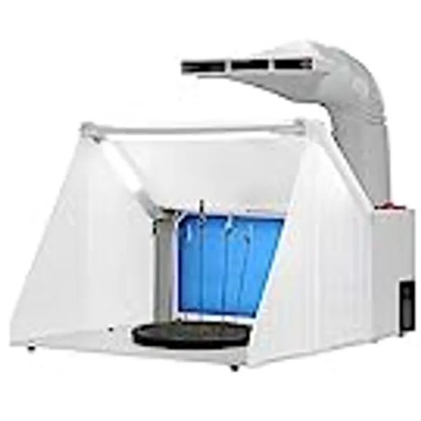 Portable Spray Booth Hose Kit with 3 LED Light Tubes, Turn Table for Airbrush Model with Filter Extraction