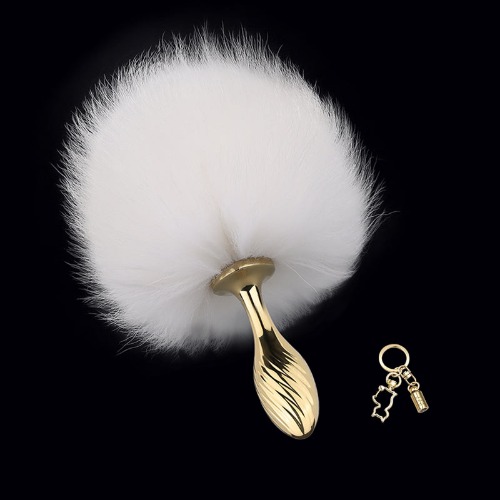 Soul Snatch | Toys: Golden Bunny or Fox Tail - Twist Butt Plug - Rabbit Tail (Real Fur)
