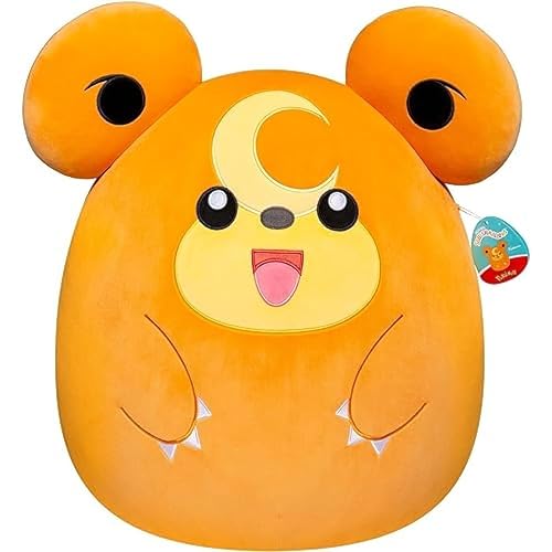 Pokémon x Squishmallows SQPK00043 - Teddiursa 35 cm, offizielles Pokémon Squishmallows, superweich, Brown And White