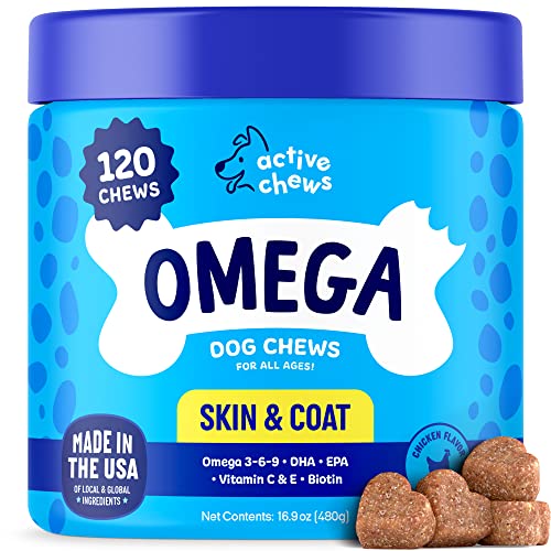 Omega 3 Fish Oil for Dogs Soft Chews - 120 Count (Pack of 1)