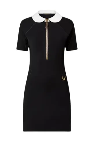 Technical Jersey Peter Pan Collar Dress LV
