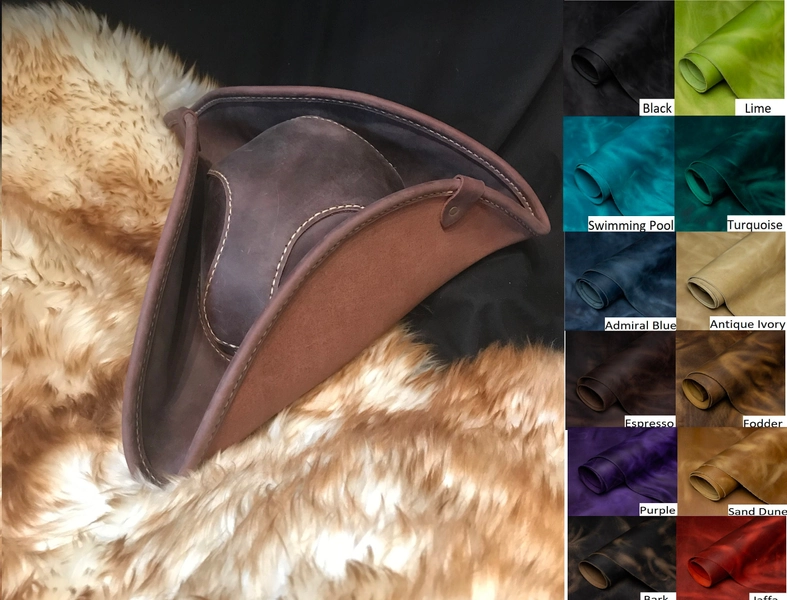 Genuine Leather Handmade Hand Stitched Tricorn Hat Pick Your Color Custom Fashion Steampunk Headwear