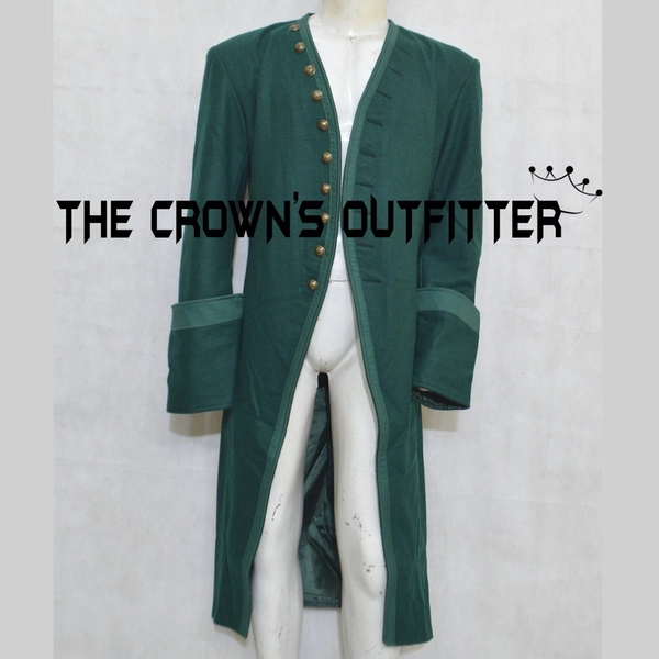 Urgent Order New Green Wool 18th Century Style Man's Frock Coat Cosplay Costume Party Tailcoat Style with Worldwide Expedited Shipping