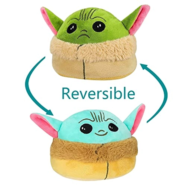 通用 Reversible Baby teddy Plush Toy, Cute Mood Toy plushie for Kids Toy Gift, Super Soft Flip Mood Stuffed Plushie (YODA01) - Yoda01