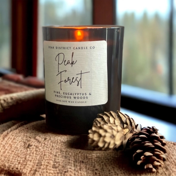 Peak Forest Natural Soy Candle - Refillable - Peak District - Pine - Derbyshire - Vegan Gift - Sheffield - Manchester - Yorkshire