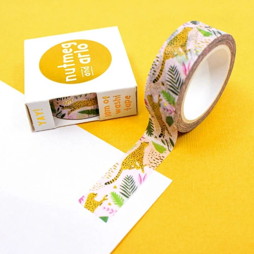 Gold Foil Cheetah Animal Print Washi Tape