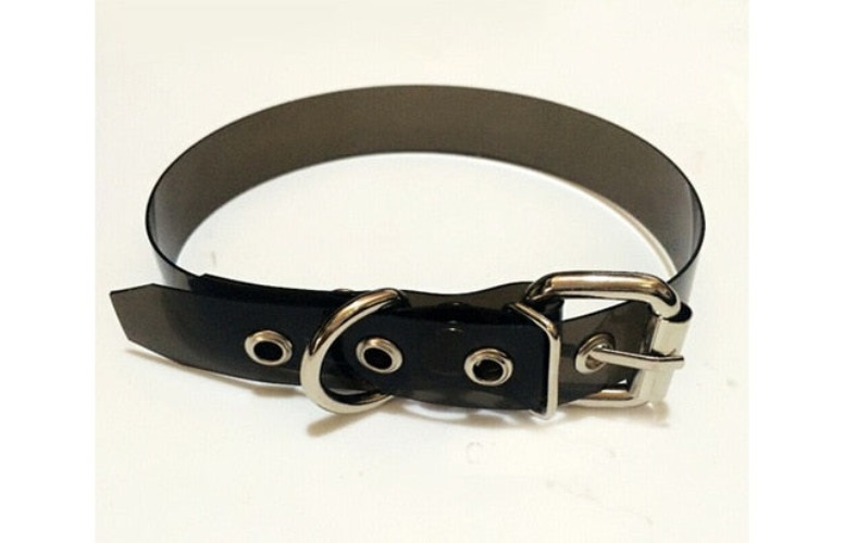 'Venom' Black / Purple transparent PVC choker - Black