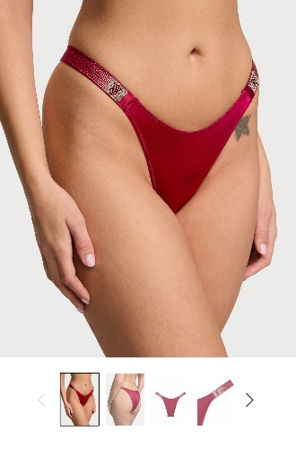 Victoria Secret Scattered Shine Strap Brazilian Panty