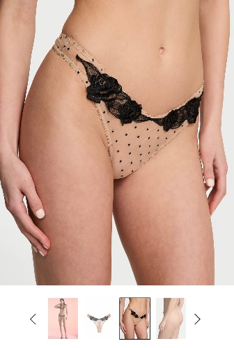 Victoria Secret Sheer Rose High-Leg Thong Panty