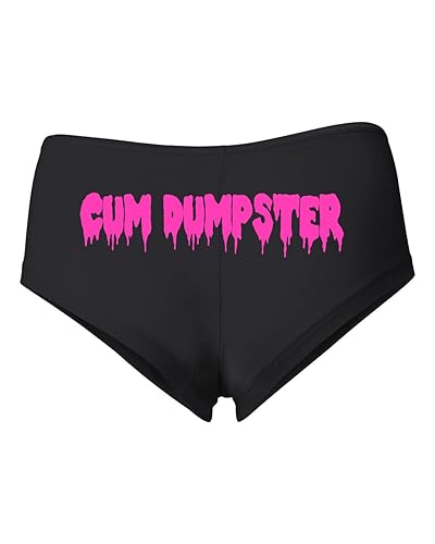 Wild Bobby Cum Dumpster White Sexy Naughty Slutty Women's Cotton Spandex Booty Shorts - Small - Black Cum Dumpster