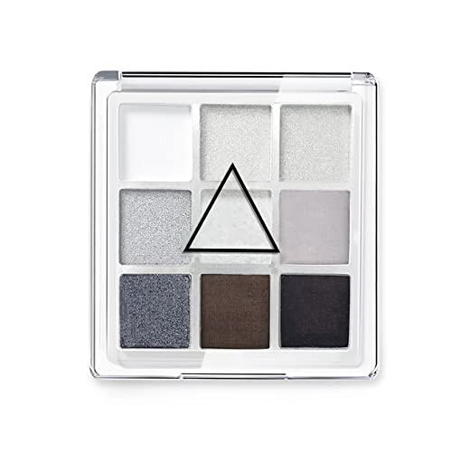 Fusang Black Smokey Eyeshadow Palette 9 Colors,Black Silver Matte Glitter White Cool Toned Eyeshadow Palette,Long Lasting Waterproof Shimmer Eyeshadow Palette Eye Makeup,Suitable for All Women