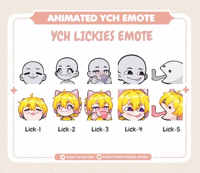 YCH ANIMATED LICKIES EMOTE by Eighty Eight Design - COMMISSION OPEN (@EightyEightDesign)