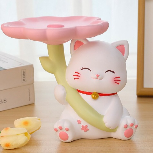 Flower Umbrella Cat Home storage decoration Lovely resin tabletop decoration housewarming gift - AliExpress 