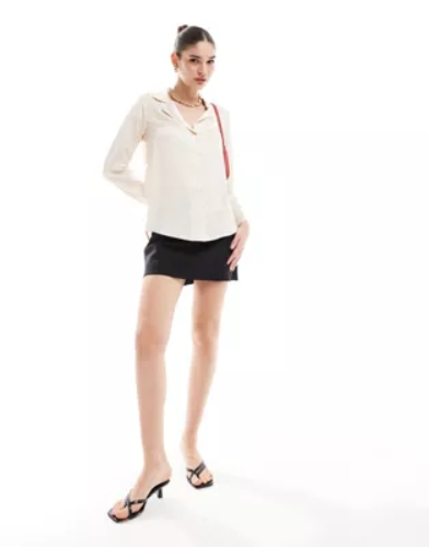 ASOS DESIGN ultimate satin shirt in ivory | ASOS