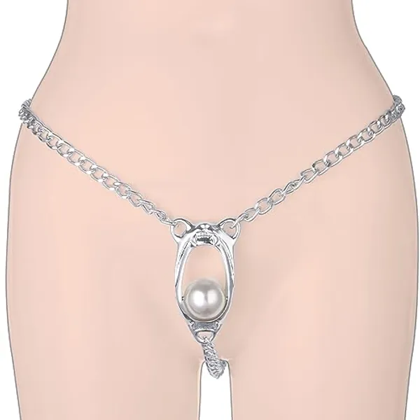 Female Chastity Devices with Metal Lock, Abstinence BDSM Sex Belt, Adjustable Bondage Set Sex Toys for Women, Woman Forced Orgasm Belts, Anti-Derailment Women's Chastity Strap Device
