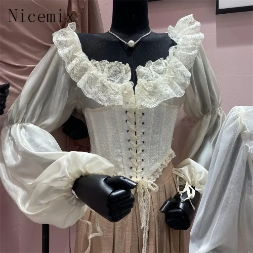 Autumn New Fashion Short Blouses French Palace Style Elegance Princess Slim Fit Sweet Lace Tie Long Sleeve Shirt Women Tops - AliExpress 200000345