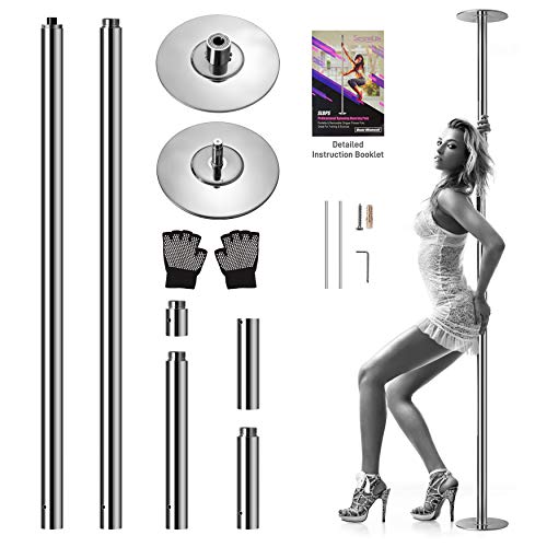 SereneLife Professional Dancing Pole Mat - Durable, Foldable, Portable Protection for Pole Fitness and Dance Routines Suitable for Dance Beginners, Exercisers, and Athletes 4 ft. x 2 - Chrome