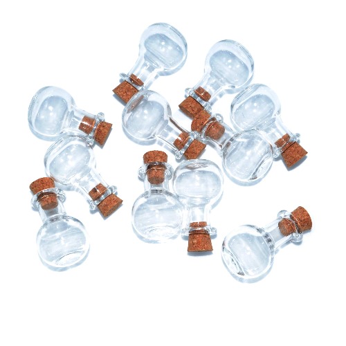 2ml Small Mini Glass Bottles Jars with Cork Stoppers.Wishing bottle drifting bottle wedding party DIY Etc. (D-20Pcs) - D-20Pcs