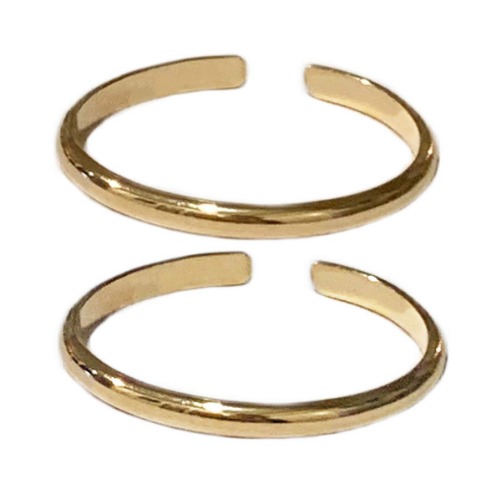 TOE RINGS & THINGS | Set of Two | 1mm Half Round 14k Gold Fill Adjustable Toe Ring | Unisex - 