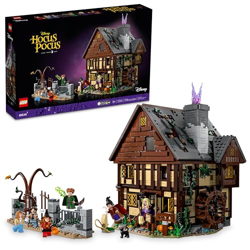 LEGO Ideas Disney Hocus Pocus: The Sanderson Sisters' Cottage Collectible Building Set, Unique Gift Idea for Adults and Fans of Disney Movie Hocus Pocus, includes Sanderson Sister Minifigures, 21341 - Brown