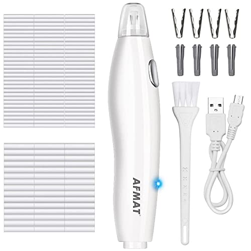 AFMAT Electric Eraser for Artists, 140 Eraser Refills, Rechargeable Electric Eraser for Drawing, Artist Eraser Rechargeable for Drafting, Painting, Sketching, Architectural Plans, Detailer Tool-White - White - 1 Count (Pack of 1)