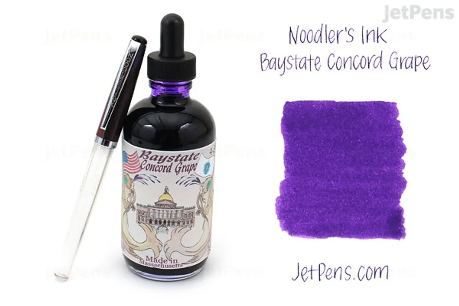 Noodler's Baystate Concord Grape Ink - 4.5 oz Bottle with Free Pen