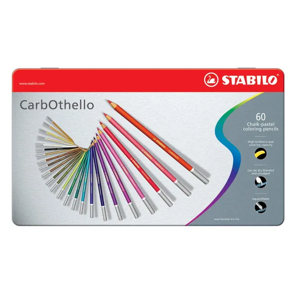 STABILO Carbothello Pastel Pencil, 60-Color Set, 1-pack (1460-6)