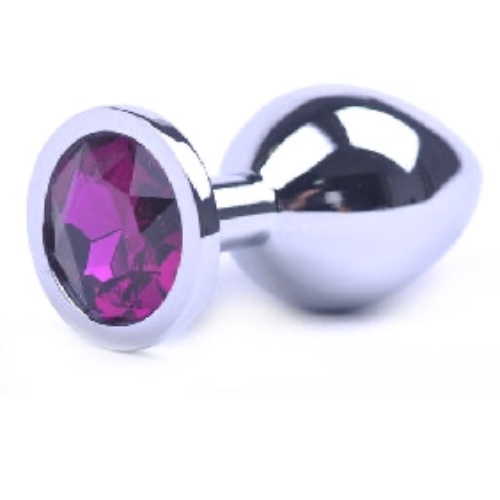 Butt Plug - Polished Metal - Deep Purple - Small