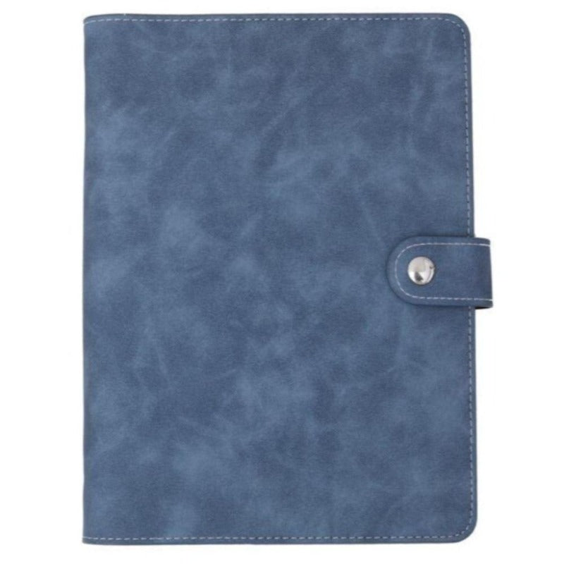 Vegan Leather Organizational Notebook/Journal A5/A6 (3 Paper Options) - A5 Large / Navy Blue / Notebook (Line/Grid/Dot/To-Do)