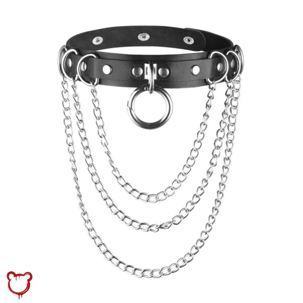 Love Hurts' Black O'Ring Chain Choker