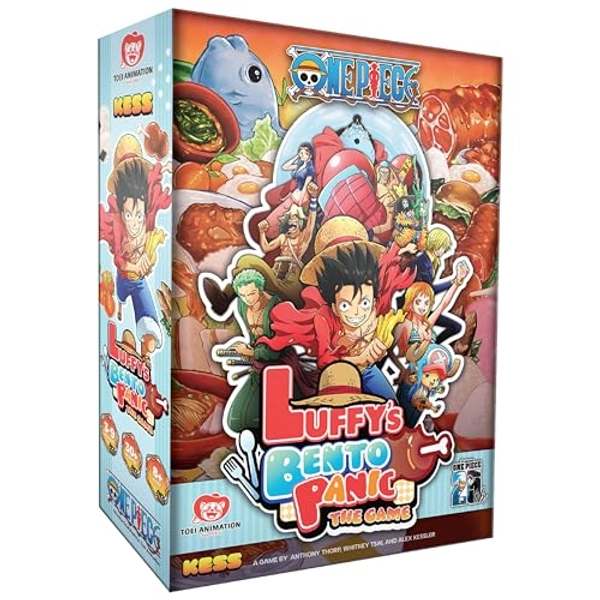 KESS One Piece: Luffy’s Bento Panic Game for Players Ages 10 & Up, Playtime 30 Mins, Anime, Quick to Learn, Feasting Fun: Lunch is Served, with a Side of Panic