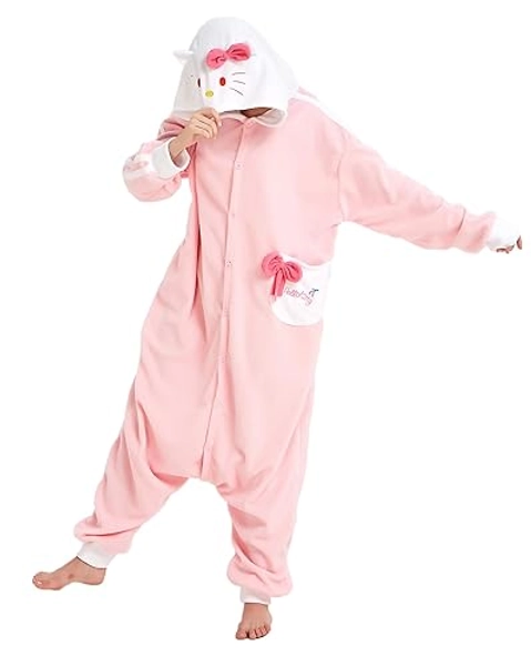 Novelty Pajamas Unisex Hooded Onesie Critters Costumes Pyjamas Cat