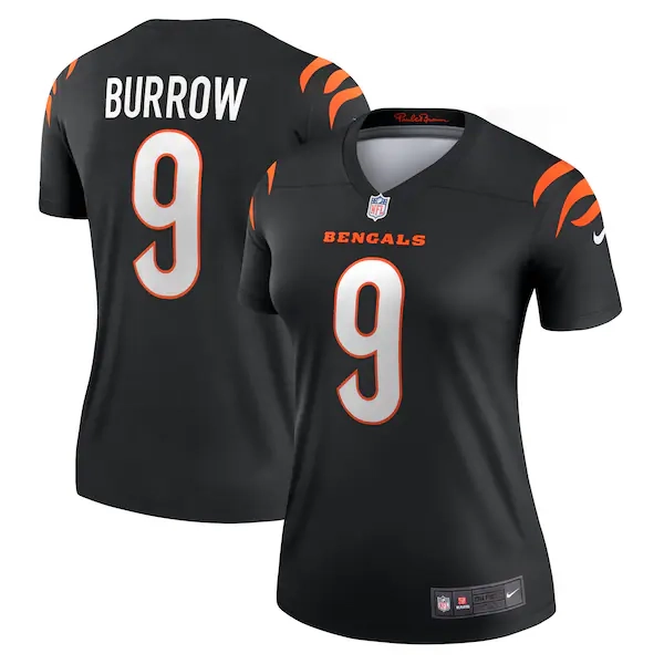 Women's Cincinnati Bengals Joe Burrow Nike  Black Legend Player Performance Top