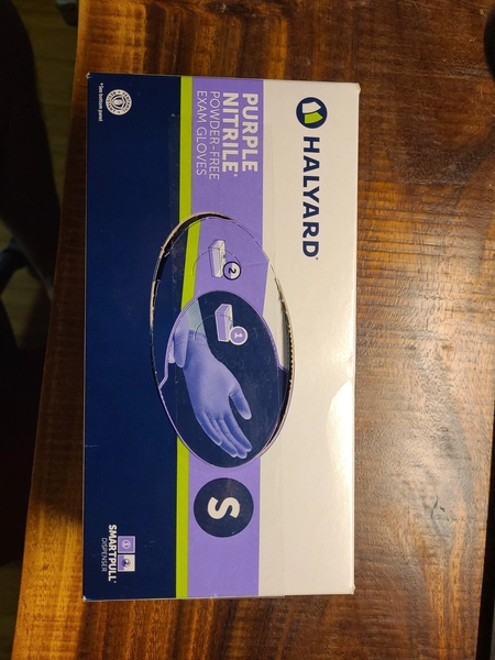 Halyard Nitrile Exam Gloves - Purple, S Size (Pack of 100) (55081)