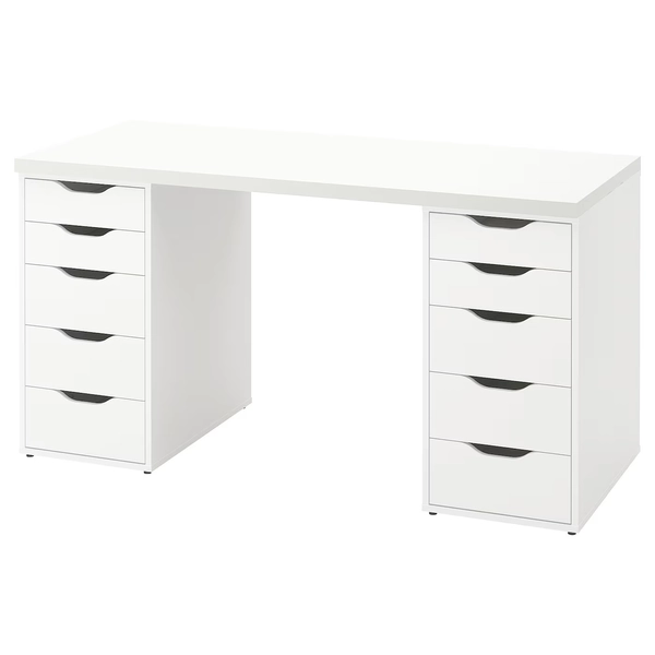 LAGKAPTEN / ALEX Desk - white 140x60 cm (55 1/8x23 5/8 ")