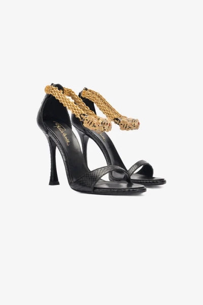 Leather Sandals With Tiger Heads