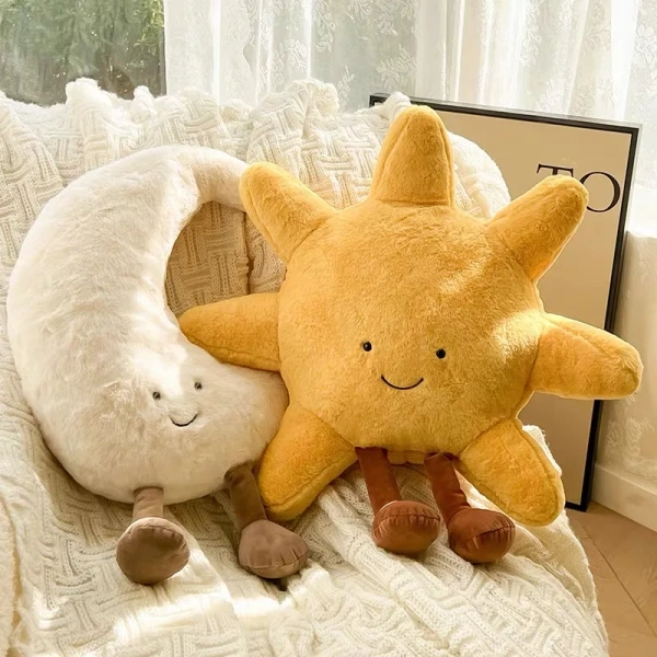 Moon or Sun Stuffed Plushie Cushion Bedroom Decor Sofa Throw Pillow