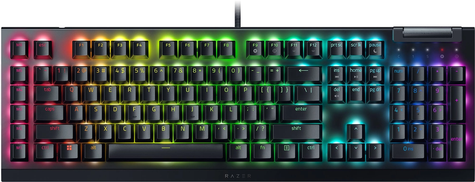 Razer BlackWidow V4 X Full Size Wired Mechanical Green Switch Gaming Keyboard with Chroma RGB Black RZ03-04700200-R3U1 - Best Buy