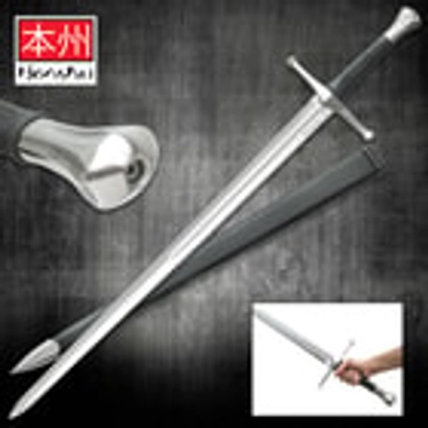 Honshu Broadsword - 1060 High Carbon Steel Blade, Stainless Pommel