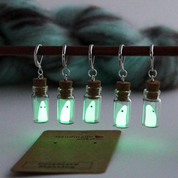 Ghost Friends 5 Stitch Markers for Knitting and Crochet